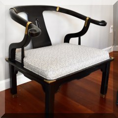 F07. Black lacquer chair. 29”h x 28”w x 22”d - $325 